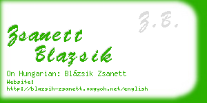 zsanett blazsik business card