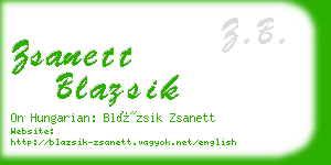 zsanett blazsik business card